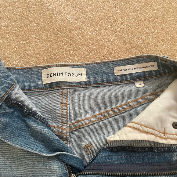 Denim forum, mid-thigh light wash shorts. So cute and perfect for summer - Picture 2 of 4